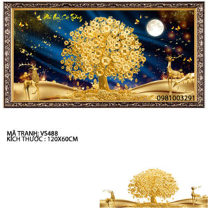 Tranh đính đá Phú Quý Cát Tường VS488 kích thước 120cm x 60cm