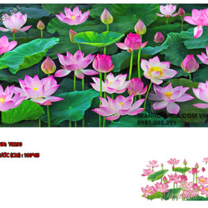 Tranh đính đá Hoa Sen Y8290 kích thước 100cm x 65cm