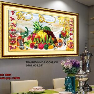 Tranh đính đá Mâm Ngũ Quả Y8301 Kích Thước 120x80cm