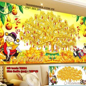 Tranh đính đá Tấn Tài Tấn Lộc Y8304 kích thước 130x60cm