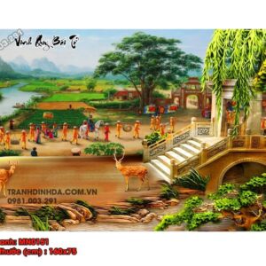 Tranh thêu chữ thập Vinh Quy Bái Tổ MN0151 Kích thước 160cmx75cm