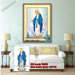 Tranh đính đá Đức Mẹ Ban Ơn Y8295 kích thước 50cm x70cm