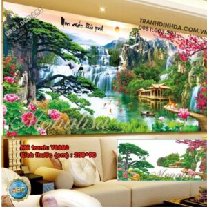 Tranh đính đá Non Nước Hữu Tình Y8300 kích thước 200x90cm