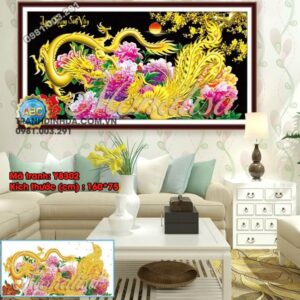 Tranh đính đá Long Phụng Sum Vầy Y8302kích thước 160x75cm