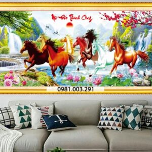 Tranh đính đá mã đáo thành công kích thước 120cm x 58cm