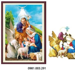 Tranh đính đá Thánh gia vs099 kích thước 53cm x 76cm
