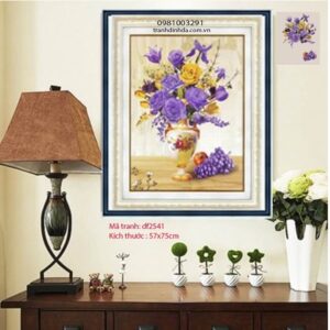 Tranh đính đá Bình Hoa Nghệ Thuật DF2541 kích thước 57cm x 75cm