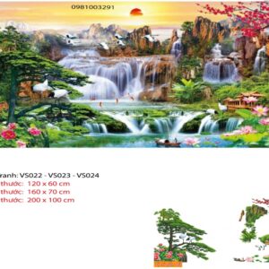 Tranh đính đá Lưu Thủy Sinh Tài VS022 kích thước 120cm x 60cm