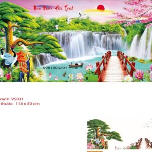 Tranh đính đá Non Nước Hữu Tình VS031 kích thước 118cm x 50cm