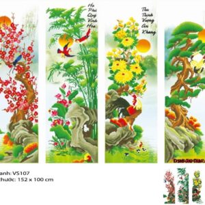 Tranh Đính Đá Tứ Quý Xuân Hạ Thu Đông VS107 Kích thước 152cmx100cm