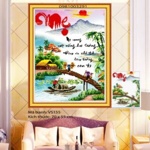 Tranh đính đá Chữ Mẹ VS155 kích thước 70cm x 55cm