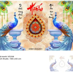 Tranh đính đá Chữ Hiếu VS258 kích thước 100cm x 65cm
