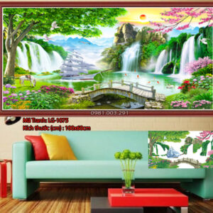 Tranh đính đá Lưu Thủy Sinh Tài LG-1075 kích thước 100cm x 60cm