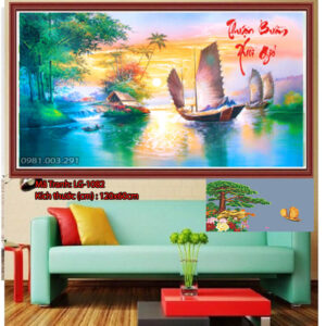 Tranh đính đá thuận buồm xuôi gió LG-1082 kích thước 120cm x 60cm