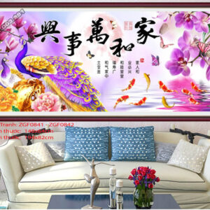 Tranh thêu chữ thập Gia Hòa Vạn Sự Hưng ZGF0842 Kích thước 194cmx82cm