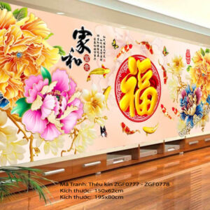 Tranh thêu chữ thập chữ Phúc ZGF0777 Kích thước 150x62cm