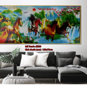 Tranh đính đá mã đáo thành công DF559 kích thước 150cm x 75cm