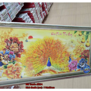 Tranh đính đá Hoa Khai Phú Quý DF554 kích thước 110cm x 55cm