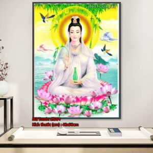 Tranh đính đá Phật Quan Âm DF564 kích thước 40cm x 50cm