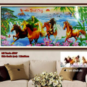 Tranh đính đá mã đáo thành công DF567 kích thước 120cm x 60cm