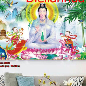 Tranh đính đá Phật Quan Âm DF570 kích thước 75cm x 50cm