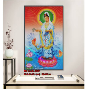 Tranh đính đá Phật Quan Âm DF571 kích thước 55cm x 85cm