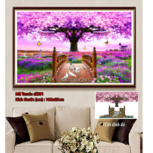Tranh đính đá cây tình yêu DF591 kích thước 100cm*65cm