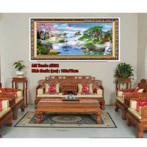 Tranh đính đá Lưu Thủy Sinh Tài DF592 kích thước 180cm x 75cm