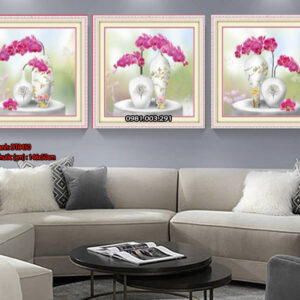 Tranh thêu chữ thập Hoa Lan Hồ Điệp DT8450 Kích thước 146cm x 50cm