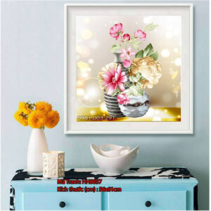 Tranh thêu chữ thập Bình Hoa Nghệ Thuật HH0857 Kích thước 56cm x 61cm