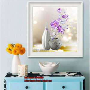 Tranh thêu chữ thập Bình Hoa Nghệ Thuật HH0858 Kích thước 56cm x 61cm