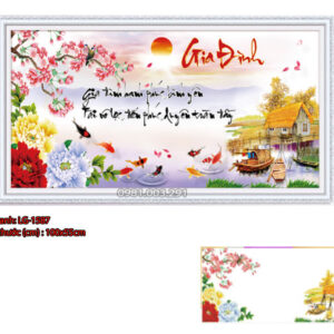 Tranh đính đá Gia Đình LG-1587 kích thước 100cm x 55cm