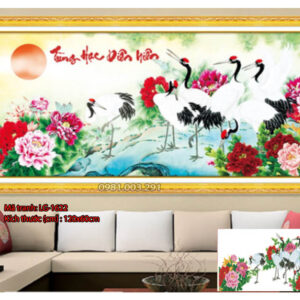 Tranh đính đá Tùng Hạc Diên Niên LG-1622 kích thước 120cm x 60cm