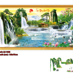 Tranh đính đá Lưu Thủy Sinh Tài lg-1928 kích thước 150cm x 75cm