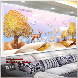 Tranh thêu chữ thập Hươu Tài Lộc MH0834 Kích thước 149cm x 66cm