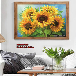 Tranh thêu chữ thập Hoa Hướng Dương DT8024 Kích thước 50cm x 65cm