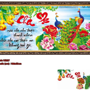 Tranh đính đá cao cấp Cha Mẹ VS057 Kích thước 106cm x 55cm