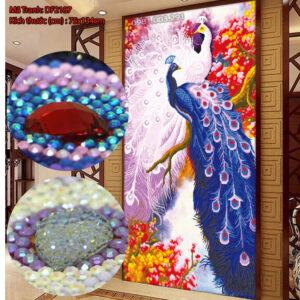 Tranh đính đá chim công DF2187 Kích thước 75cm x 134cm