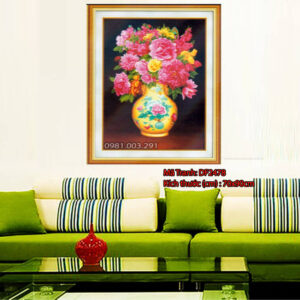 Tranh đính đá Hoa Mẫu Đơn DF2478 kích thước 70x90cm