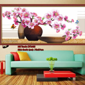 Tranh đính đá Hoa Đỗ Quyên DF2495 kích thước 75cm x 37cm