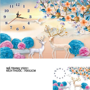 Tranh đính đá Hưu Tài Lộc VS501kích thước 70x52cm