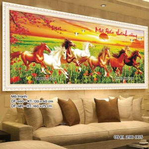 Tranh đính đá Mã đáo thành công DF690 kích thước 120cm x 60cm