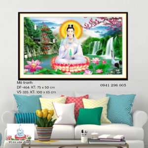 Tranh đính đá Phật Quan Âm VS335 kích thước 100cm x 65cm
