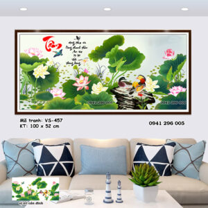 Tranh đính đá Chữ Tâm VS457 kích thước 100cm x 52cm