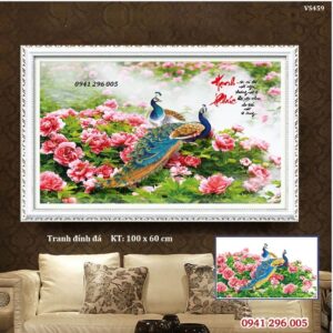 Tranh đính đá Hạnh Phúc VS459 kích thước 100x60cm