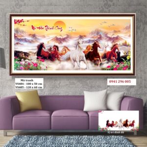 Tranh đính đá mã đáo thành công VS485 kích thước 120cm x 60cm