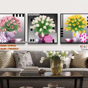Tranh thêu chữ thập Hoa TuLip DT8452 Kích thước 146cm x 50cm