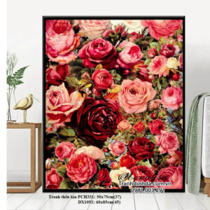Tranh thêu chữ thập Hoa Nghệ Thuật PCH331 Kích thước 50cm x 75cm