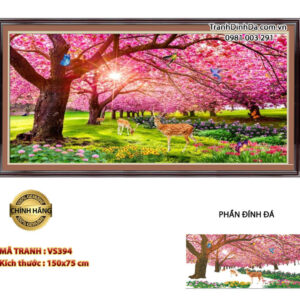 Tranh đính đá Khu Vườn tình yêu VS394 kích thước 150cm*75cm