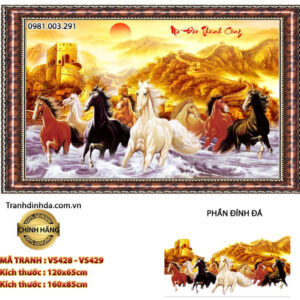 Tranh đính đá mã đáo thành công VS428 kích thước 120cm x 65cm